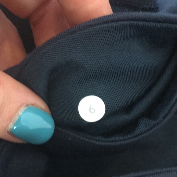 Lululemon blue camo/mixed pattern crops. - Picture 2 of 3